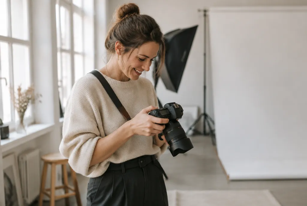 Fotografin in ihrem hellen Studio